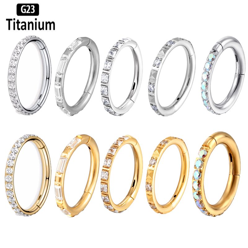 Body Jewelry Quality - ASTM F136 티타늄 귀걸이 고품질 지르콘
