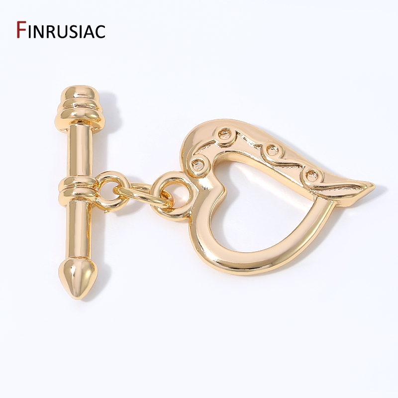 Body Jewelry Diy - 14K 금도금 황동 하트 모양 토글