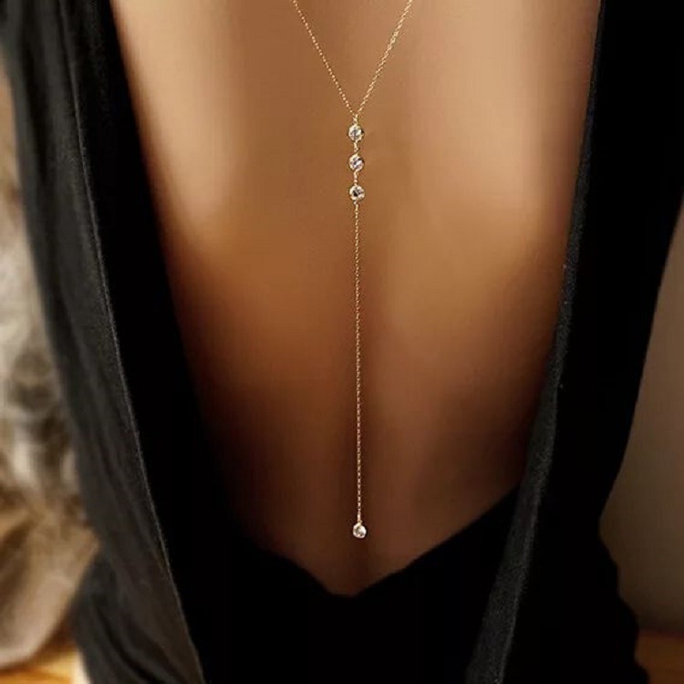 Body Jewellery - 새로운 라인스톤 섹시 여성 백 체인