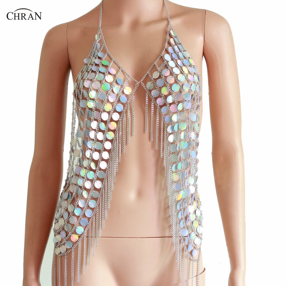 Body Jewelry Vest - Chran 섹시한 스파크 조끼, 인어 크롭