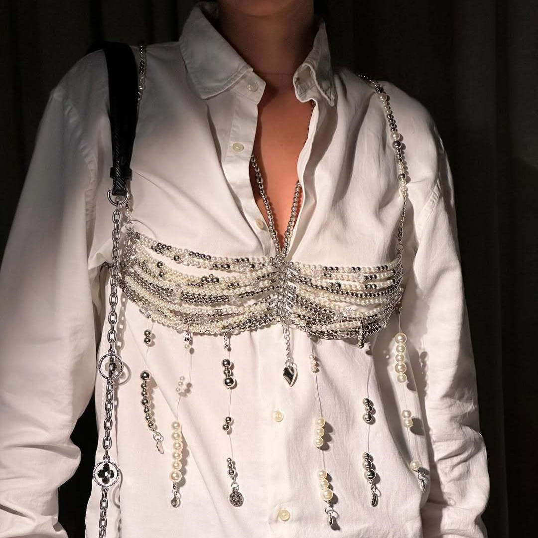 Body Jewelry Vest - 2025 럭셔리 디자인 홀터 조끼, 다층
