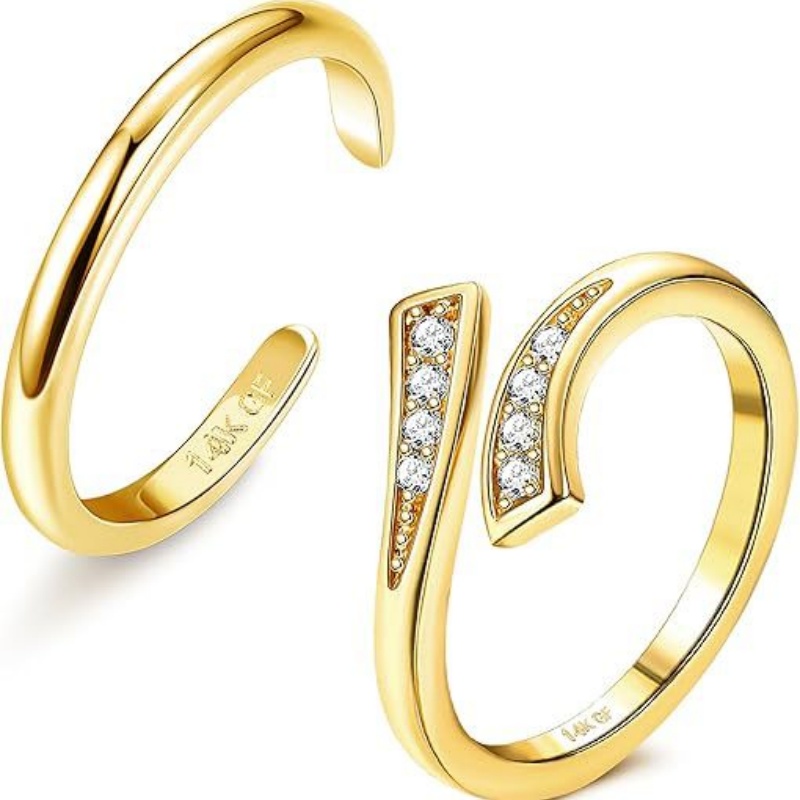 Body Jewelry Rings - 여성용 14K 금도금 조절 가능 지르콘