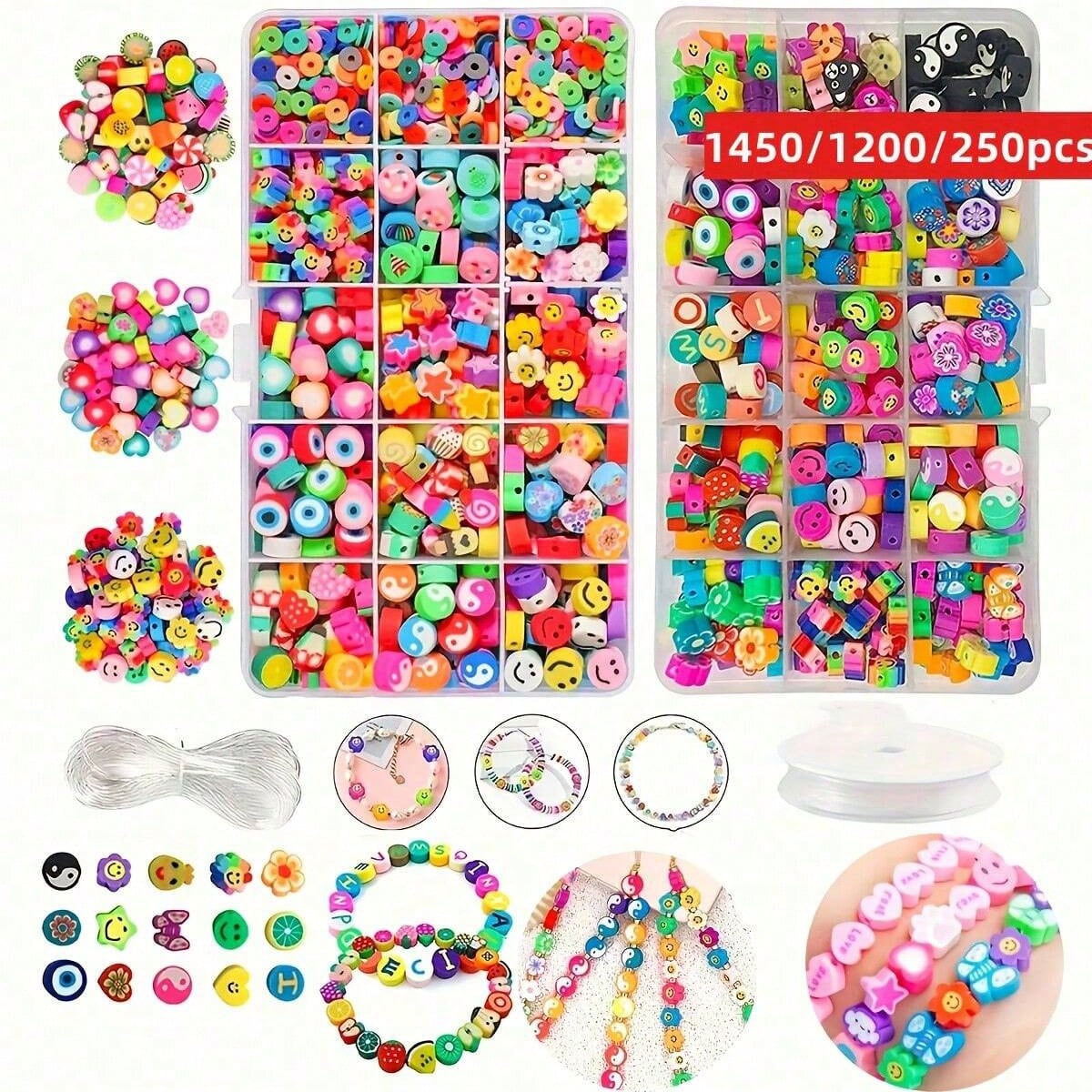 Body Jewelry Organizer - 1450/1200/250개 폴리머 클레이 비즈 세트, 상자,