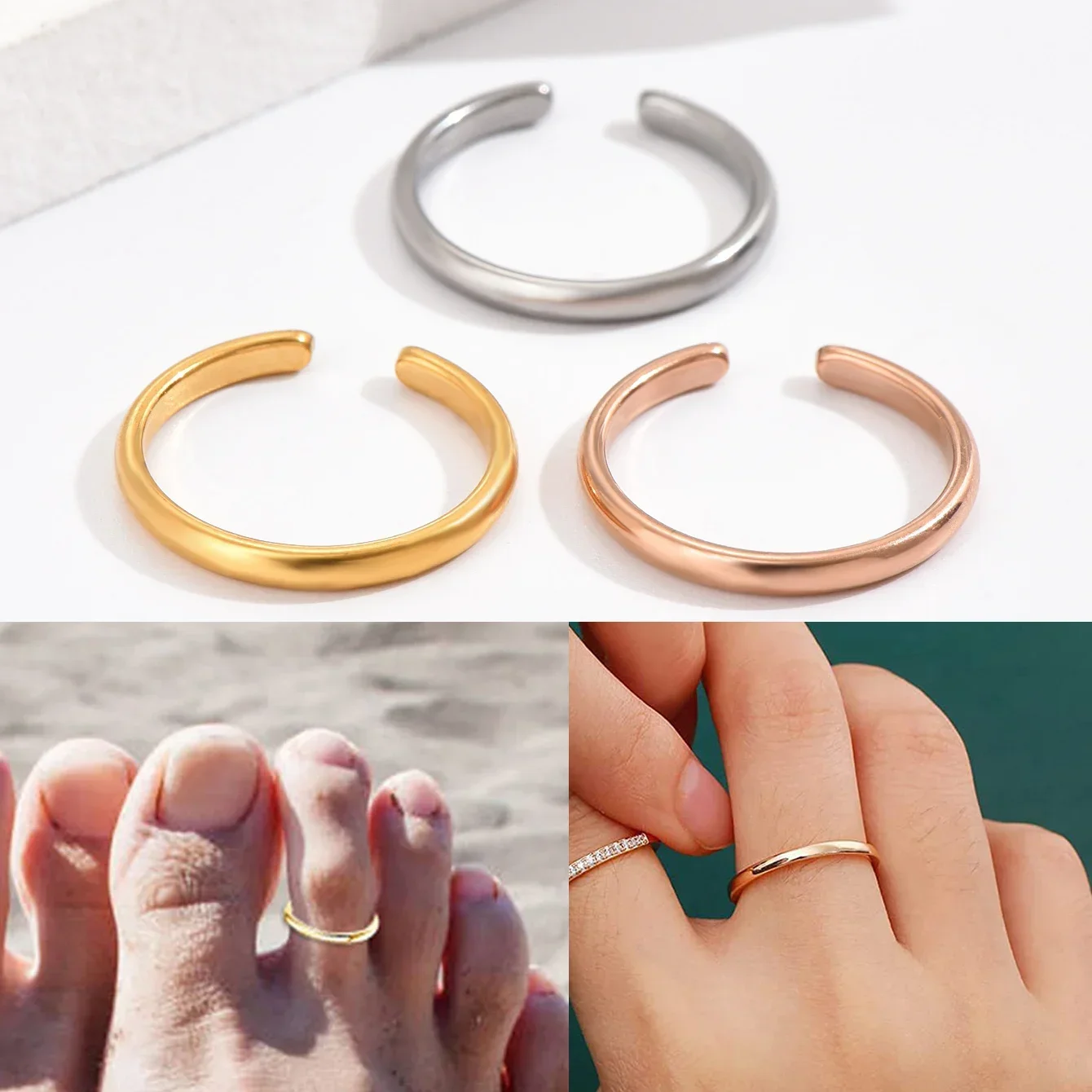 Body Jewelry Rings - 여성용 조절 가능 스테인리스 스틸 심플