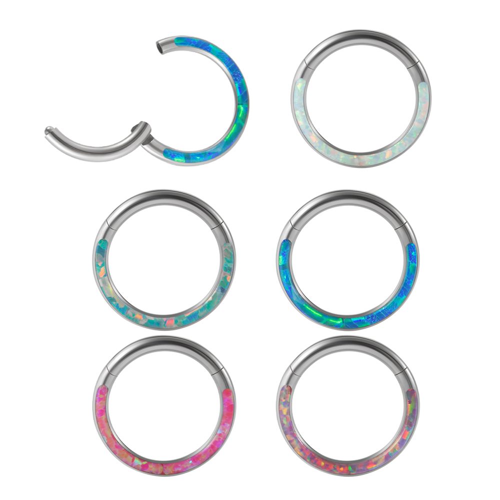 Body Jewelry Quality - 1PC 외과 강철 오팔 힌지 리모콘