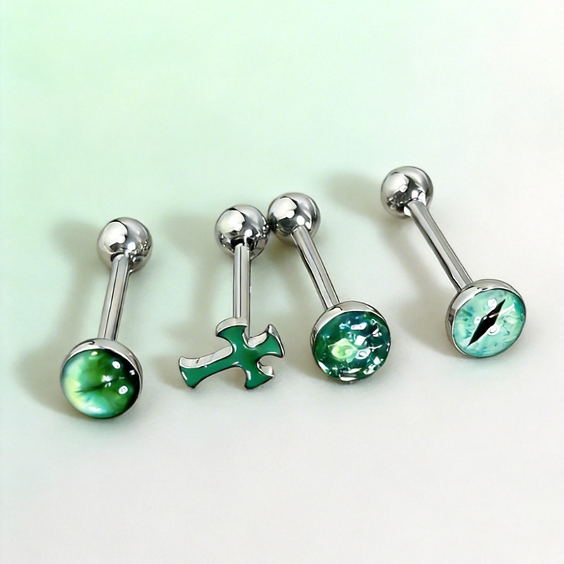 Body Jewelry Quality - 1개 고품질 트렌디 그린 스파클링 크로스