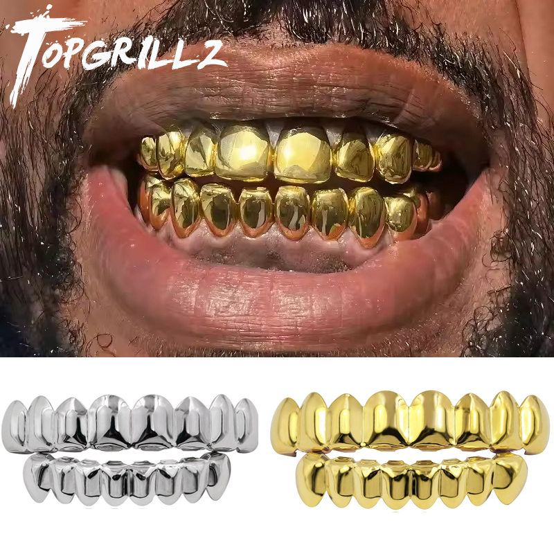 Body Jewelry Real Gold - 탑그릴즈 골드 실버 도금 힙합 치아