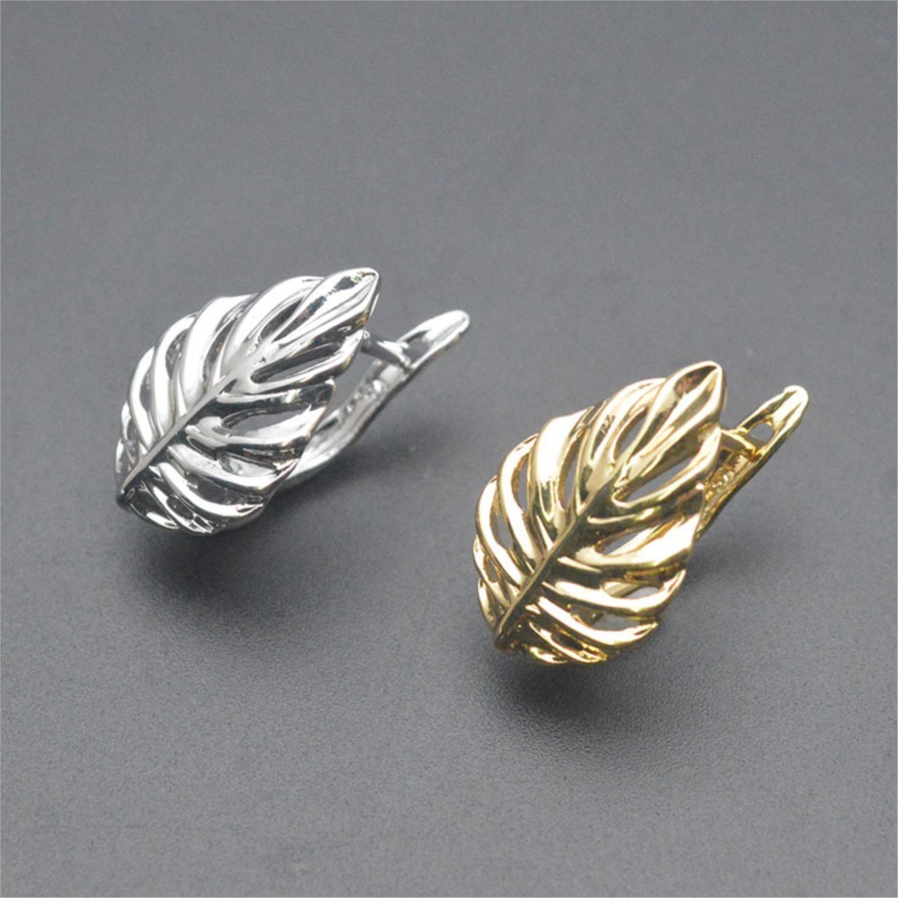 Body Jewelry Diy - 1/2개 18K 금도금 황동 잎 모양