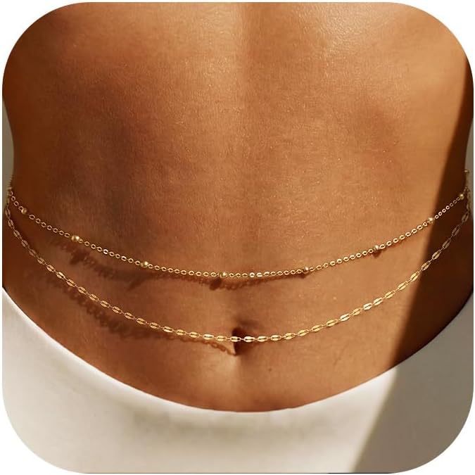 Body Jewelry Helix - 14K 금도금 허리 체인 여성용 레이어드