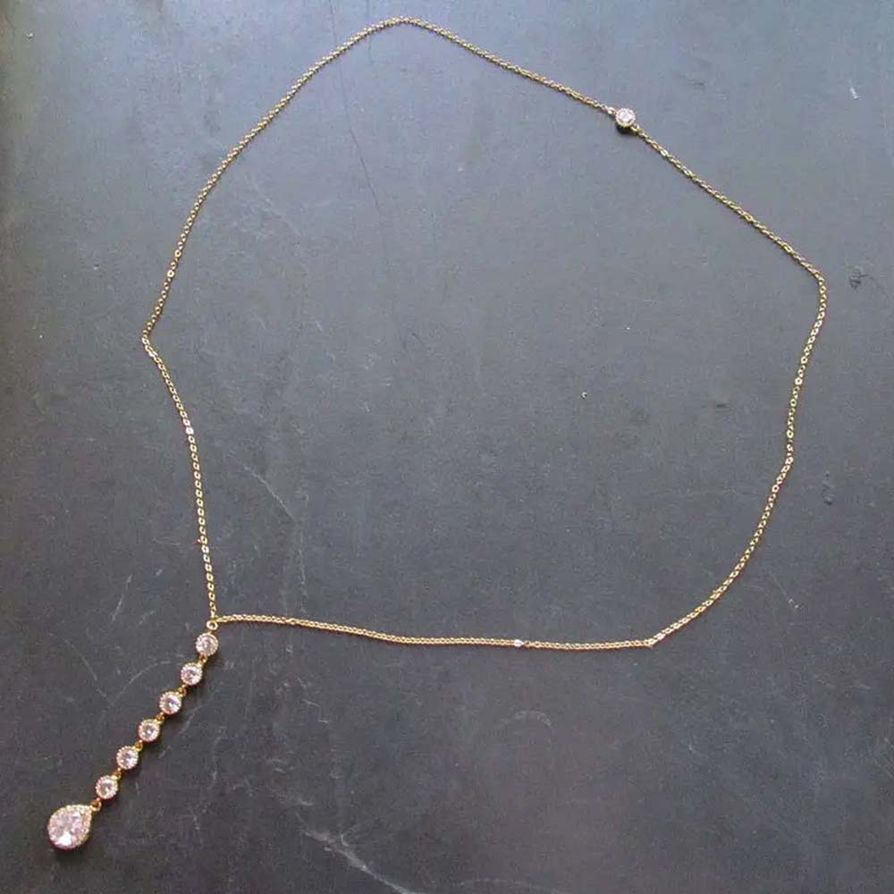 Stonefans 드롭 백 체인 목걸이, 우아한 롱 크 - Body Jewelry Hot 리뷰 및 가격