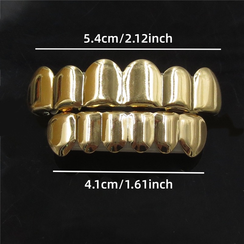 금은 도금 힙합 치아 그릴즈 상하 세트 실리콘 리얼 샤 - Body Jewelry Real Gold 리뷰 및 가격