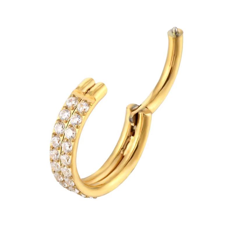 G23 티타늄 피어싱 더블 행 지르콘 스톤 우수한 품질 - Body Jewelry Quality 리뷰 및 가격