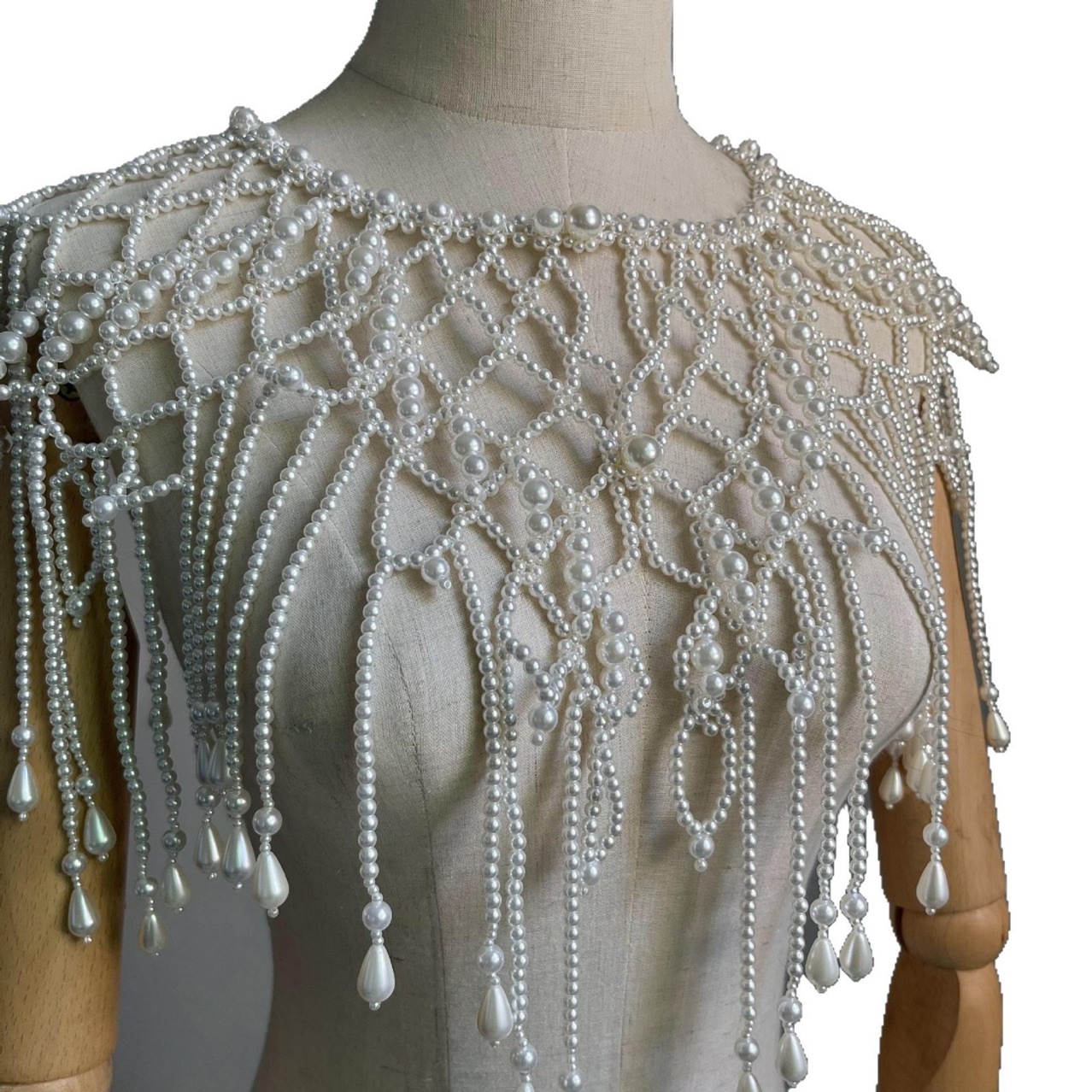 수제 진주 레이어드 바디 체인, 프린지 태슬 장식 비즈 - Body Jewelry Vest 리뷰 및 가격