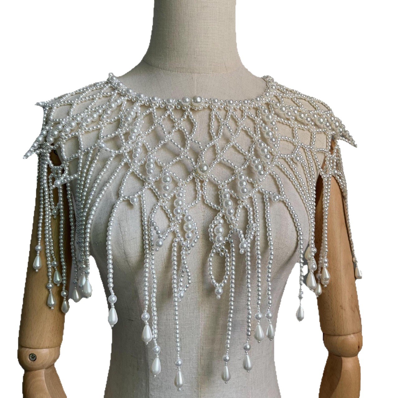 수제 진주 레이어드 바디 체인, 프린지 태슬 장식 비즈 - Body Jewelry Vest 리뷰 및 가격
