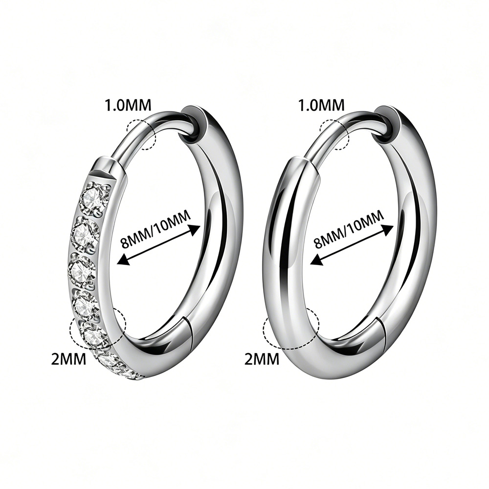 ASTM F136 G23 티타늄 귀걸이 CZ 힌지드 세 - Body Jewelry Quality 리뷰 및 가격