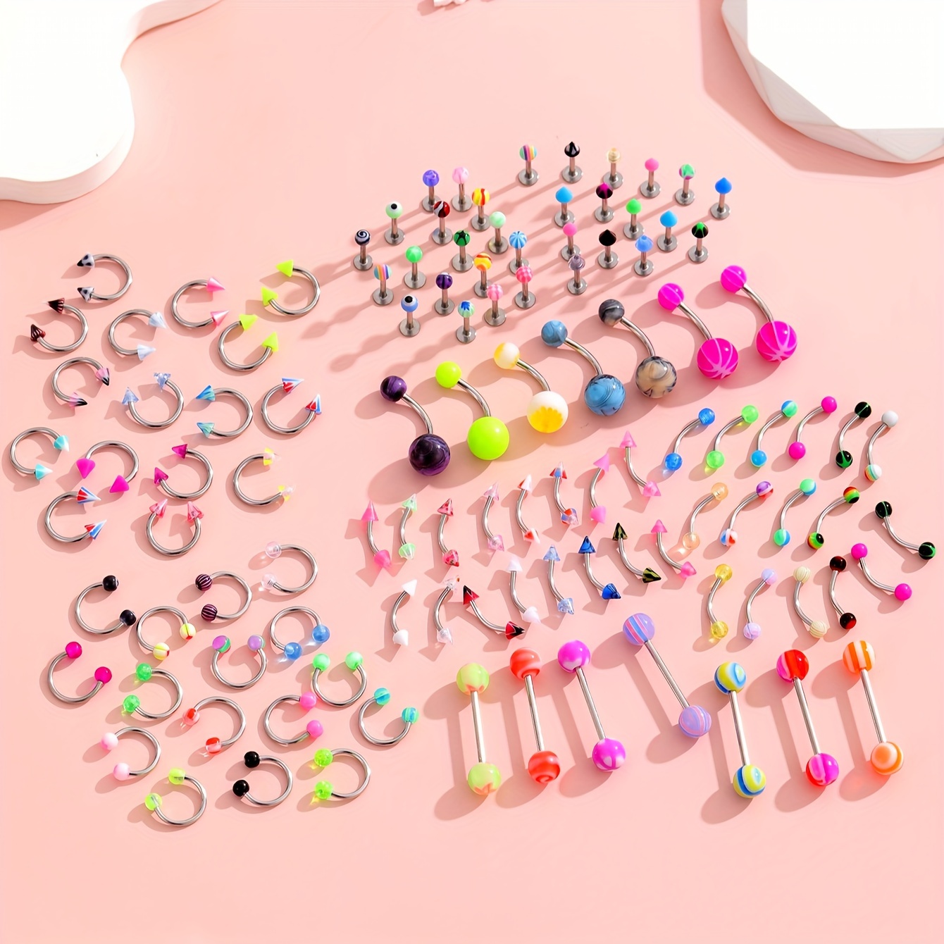 45/80/110Pcs 믹스 스타일 스테인레스 스틸 혀 - Body Jewelry Jewelry Box 리뷰 및 가격