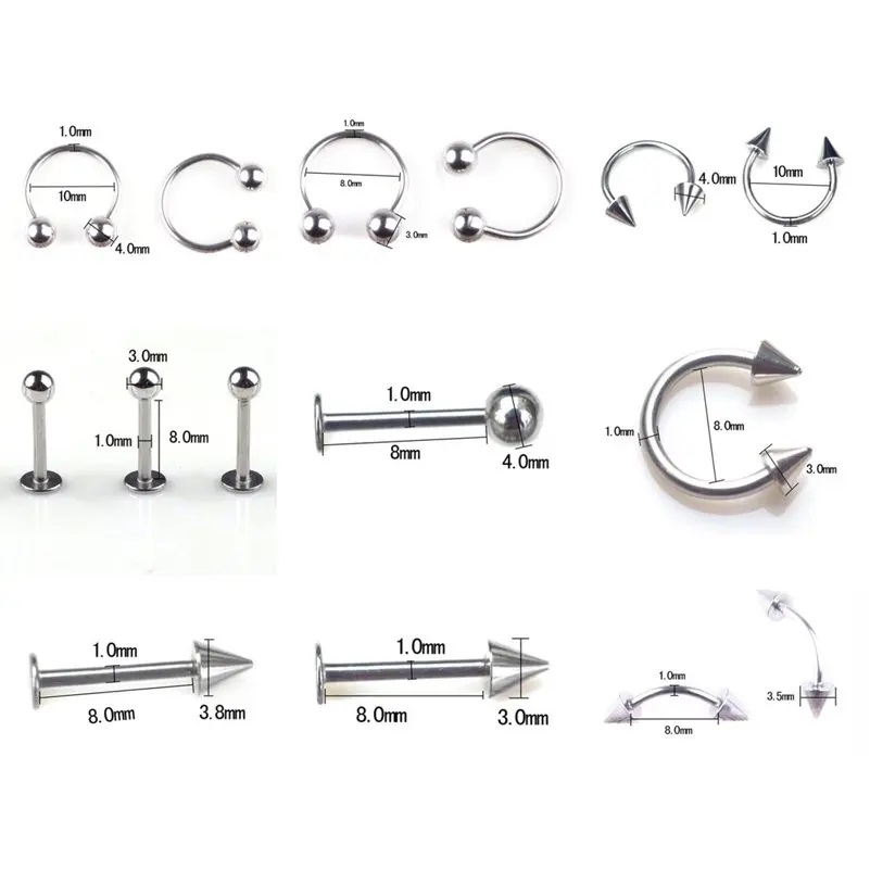 45/80/110Pcs 믹스 스타일 스테인레스 스틸 혀 - Body Jewelry Jewelry Box 리뷰 및 가격