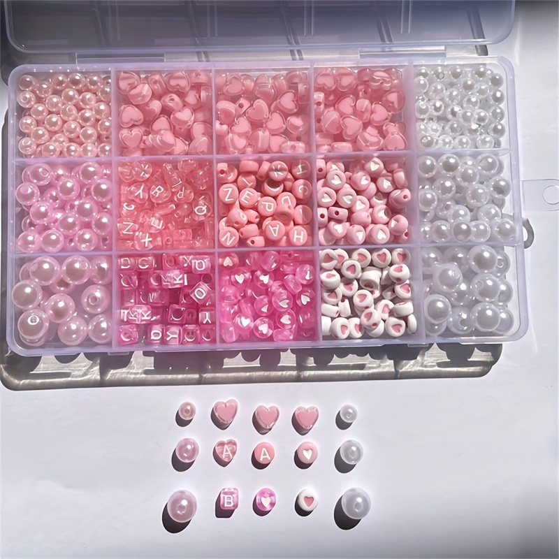 10피스 핑크 알파벳 박스, 아크릴 비즈, 수제 보석  - Body Jewelry Organizer 리뷰 및 가격