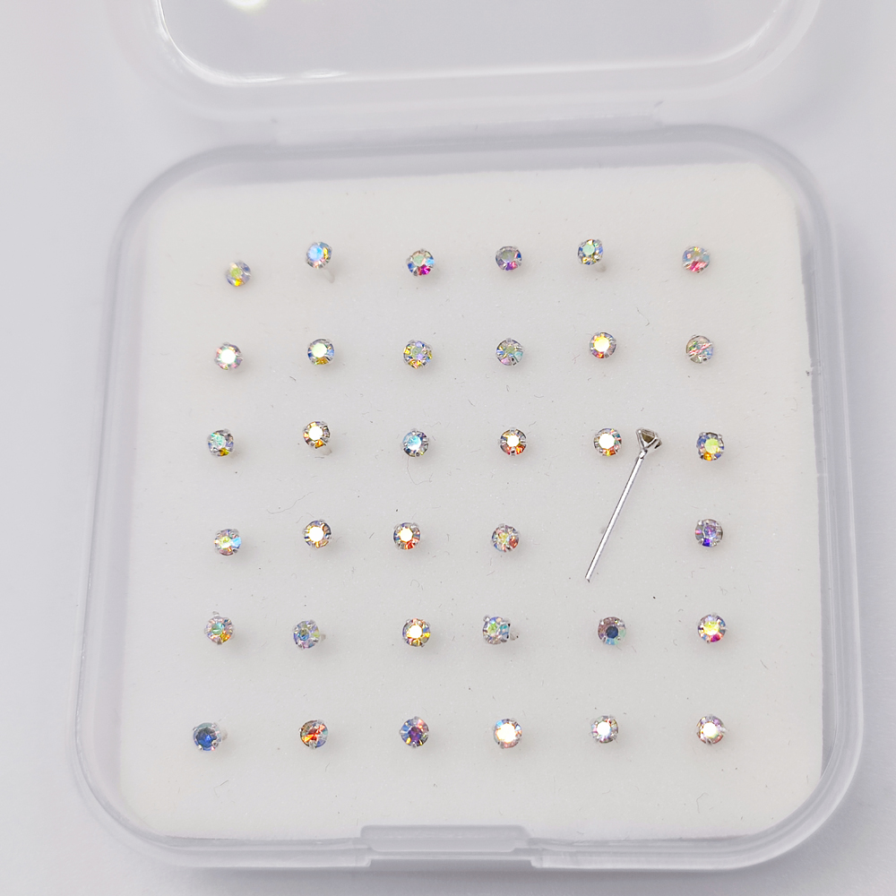 925 스털링 실버 코 스터드 2.0mm 클리어 크리스 - Body Jewelry Jewelry Box 리뷰 및 가격