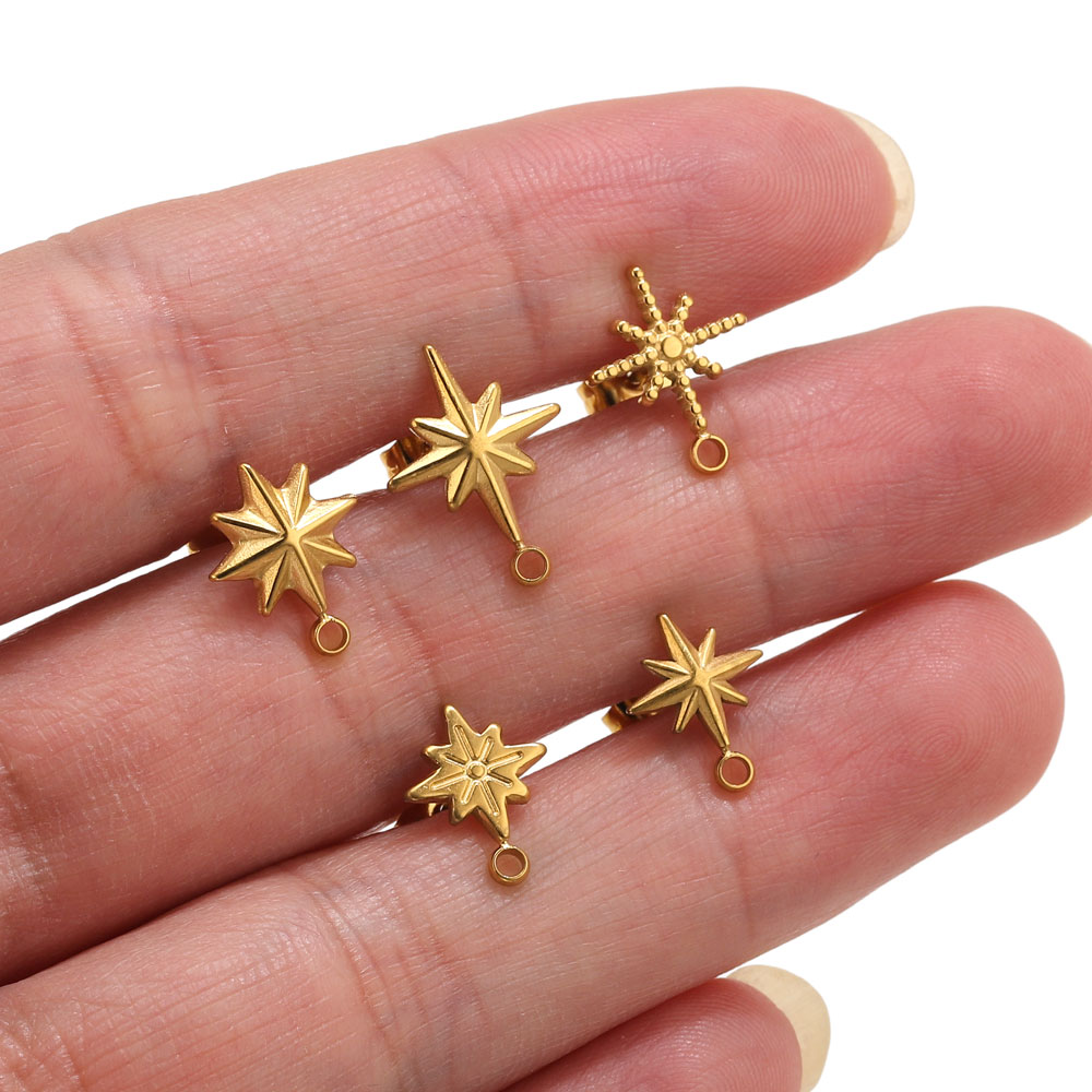 6개 스테인리스 스틸 별 모양 귀걸이 스터드, 귀걸이  - Body Jewellery 리뷰 및 가격