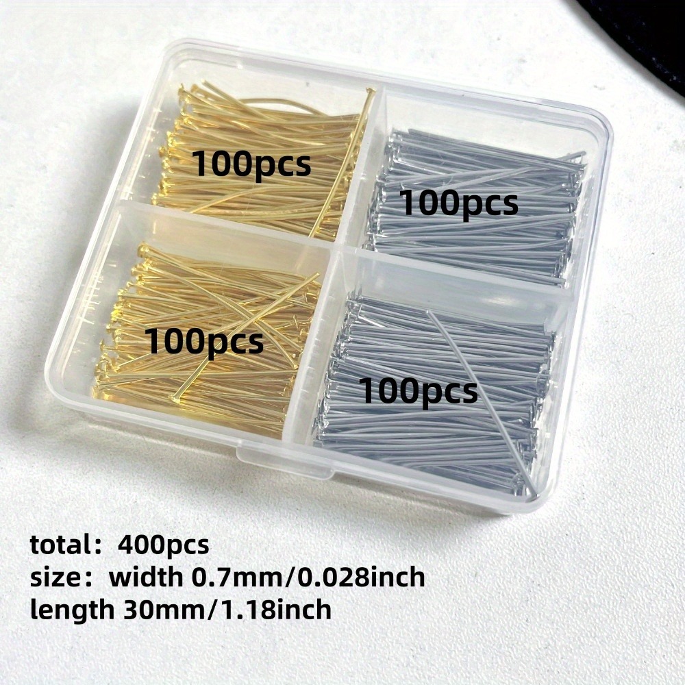 400pcs 혼합 철 헤드 핀 30mm 플랫 헤드 철  - Body Jewelry Organizer 리뷰 및 가격