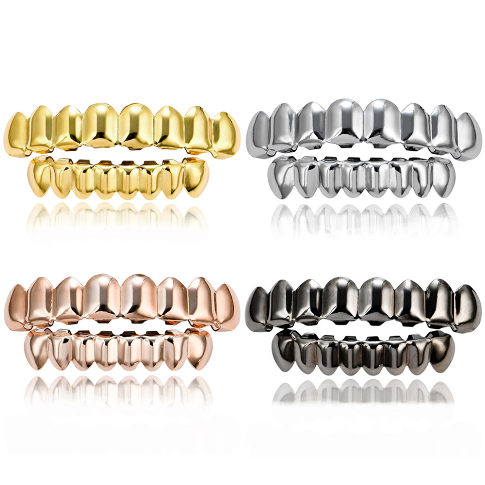 힙합 골드 브레이스 상단 치아 8 개 하단 치아 8 개 - Body Jewelry Real Gold 리뷰 및 가격