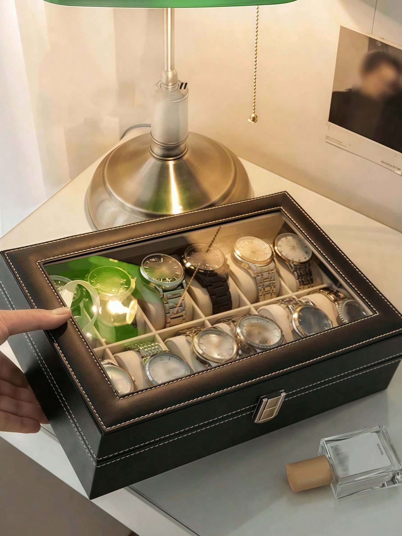 잠금장치가 있는 가죽 시계 상자, 대용량 시계 진열 케 - Body Jewelry Organizer 리뷰 및 가격