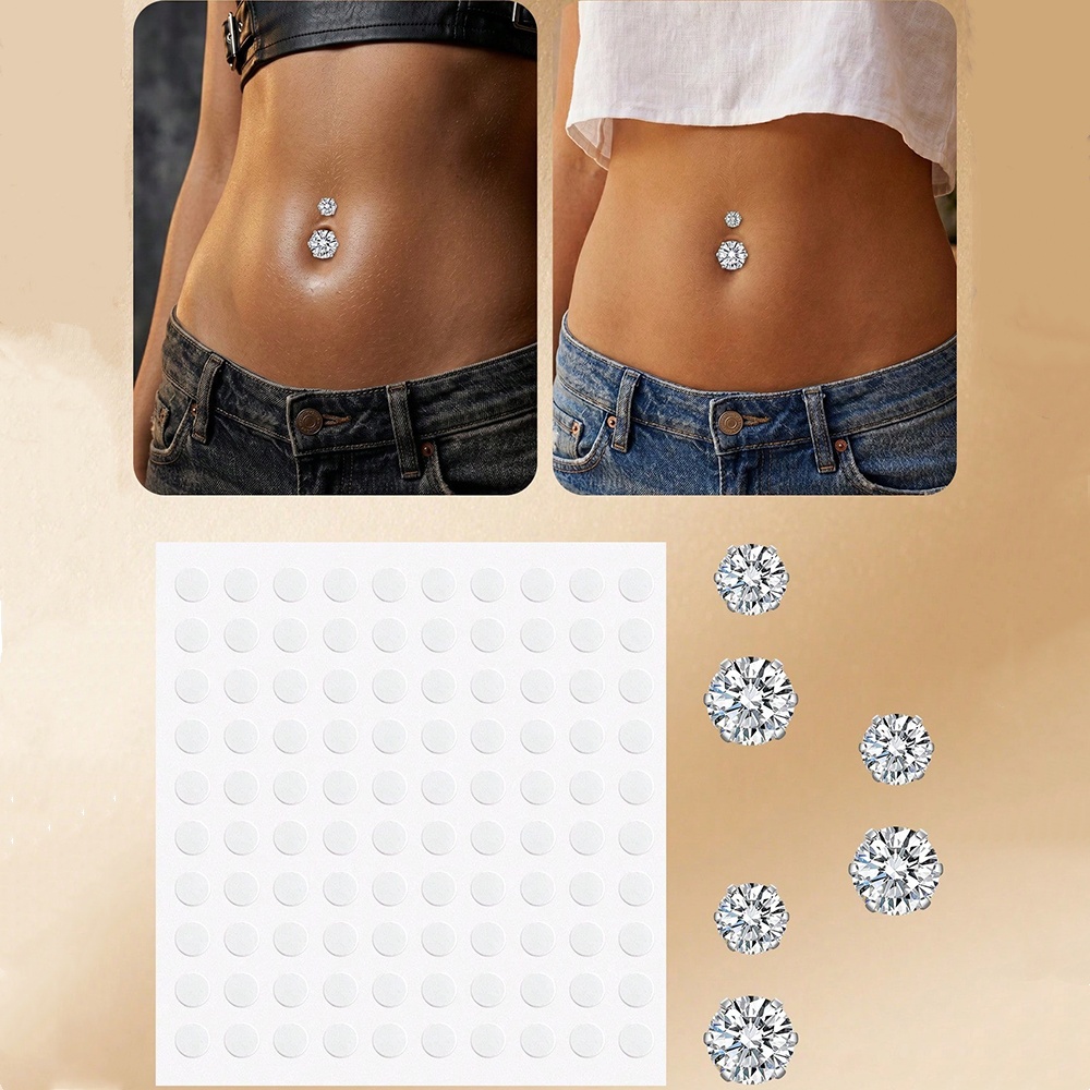 가짜 배꼽 피어싱 큐빅 지르코니아 가짜 배꼽 링, 부착 - Body Jewelry Rings 리뷰 및 가격
