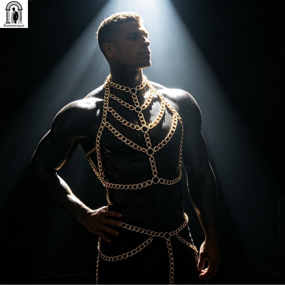 남성용 실버 두꺼운 체인 바디 하네스 홀터넥 체스트 케 - Body Jewelry Vest 리뷰 및 가격