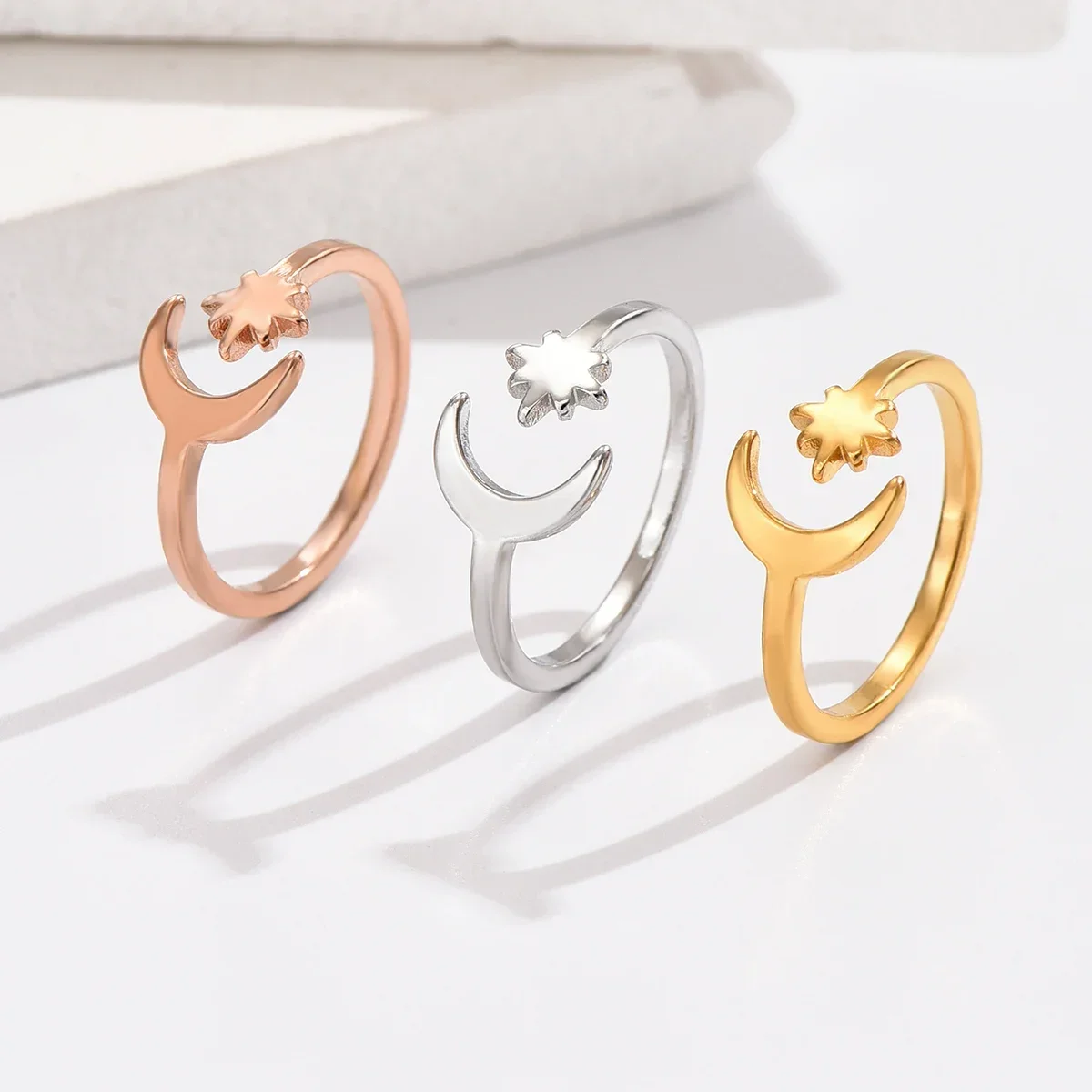 여성용 조절 가능 스테인리스 스틸 심플 별 달 스무스  - Body Jewelry Rings 리뷰 및 가격