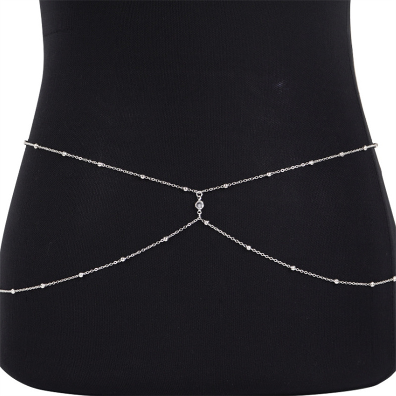 여성용 클리어 라인석 비즈 밸리 체인, 골드 실버 컬러 - Body Jewelry Helix 리뷰 및 가격
