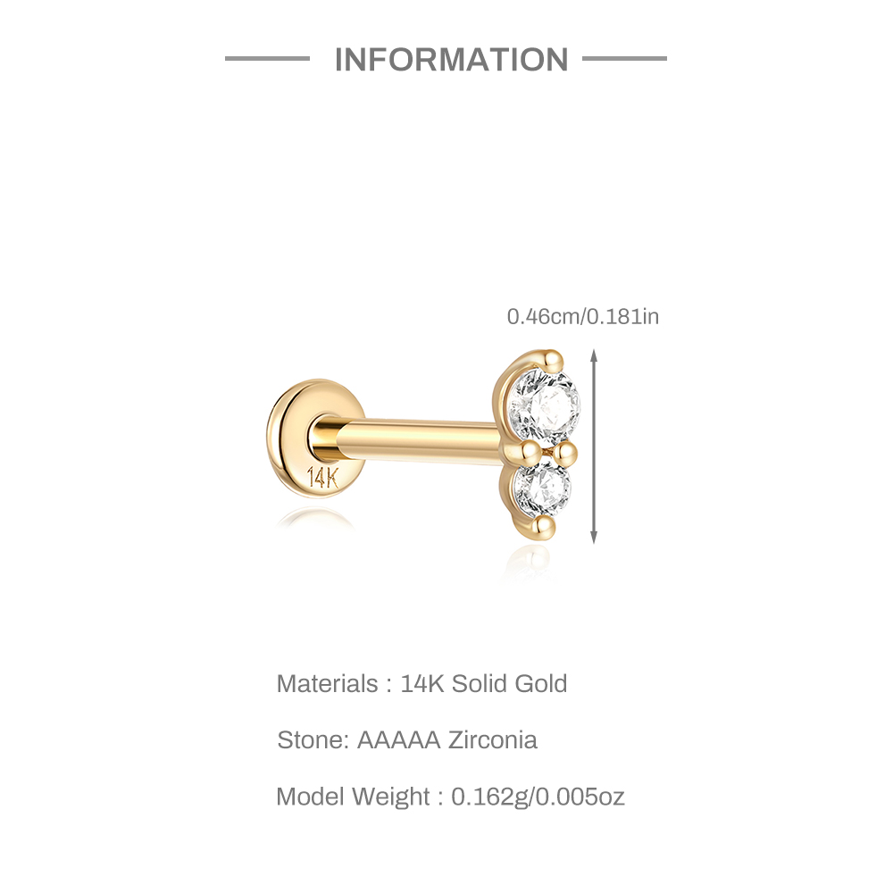 보좌관 리얼 14K 솔리드 골드 색상 지르콘 멀티 사이 - Body Jewelry Real Gold 리뷰 및 가격