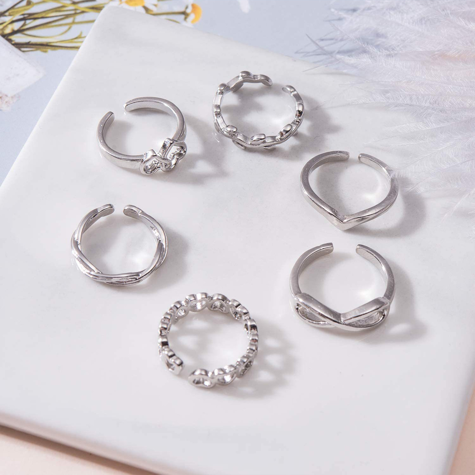10/12Pcs 여성을위한 발가락 반지 오픈 발가락 반 - Body Jewelry Rings 리뷰 및 가격