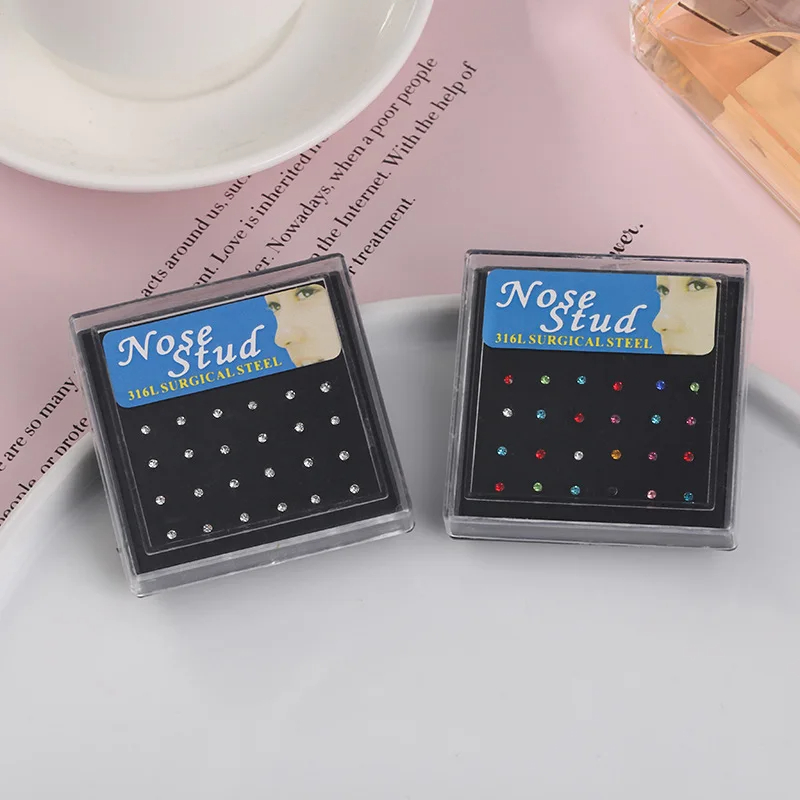 24개/박스 크리스탈 코걸이 스터드 패션 바디 여성 소 - Body Jewelry Jewelry Box 리뷰 및 가격
