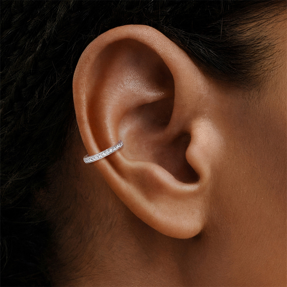 KOJ 1PC 925 스털링 실버 모이사나이트 C형 이 - Body Jewelry Quality 리뷰 및 가격