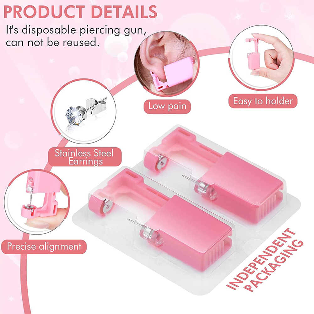 1개/4개입 핑크 일회용 귀뚫는 기계 내장 CZ 귀걸이 - Body Jewelry Cleaner 리뷰 및 가격