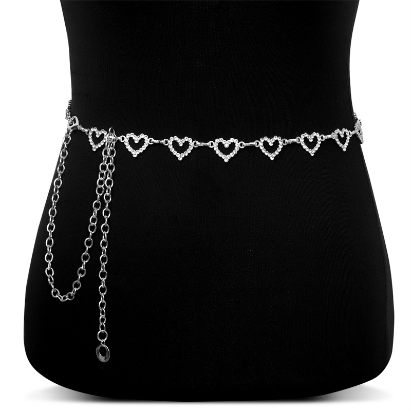 여성용 패션 라인스톤 하트 허리 체인, 조절 가능한 바 - Body Jewelry Helix 리뷰 및 가격
