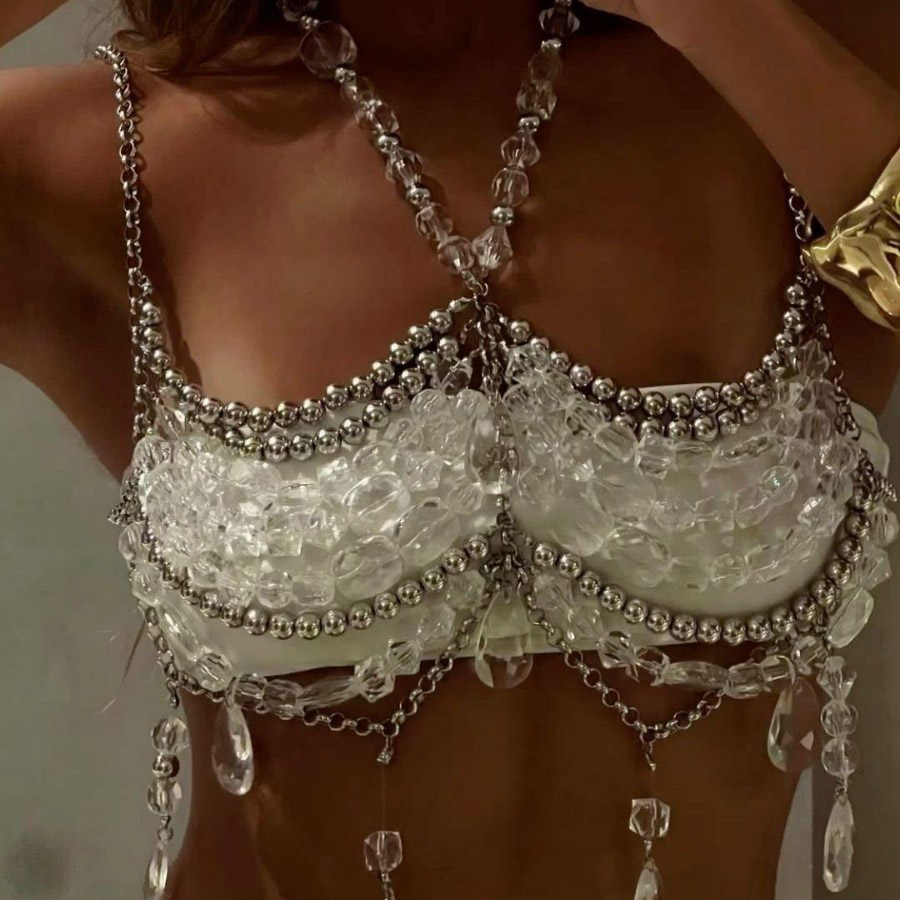 2025 수제 음악 축제 복장 Bralette Chai - Body Jewelry Vest 리뷰 및 가격