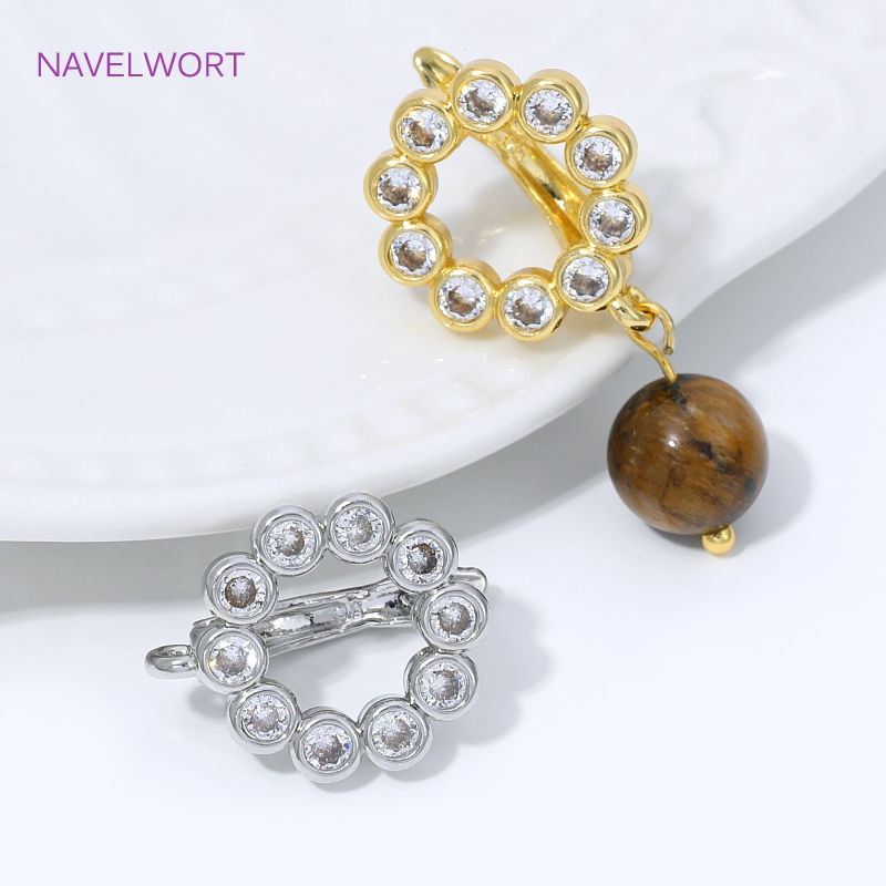18K 금도금 부채꼴 꽃 귀걸이 고리, 황동 기본 고정 - Body Jewelry Diy 리뷰 및 가격