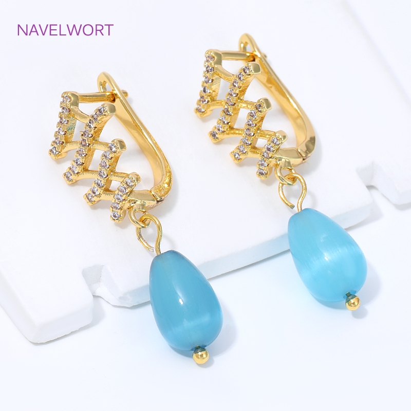 18K 금도금 부채꼴 꽃 귀걸이 고리, 황동 기본 고정 - Body Jewelry Diy 리뷰 및 가격