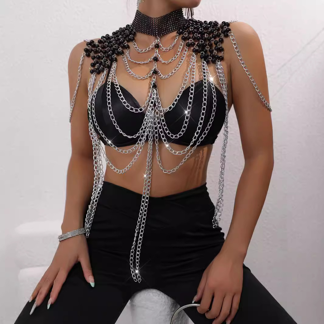 여성 비키니 진주 베스트 섹시 패션 숄 체인 바디 체인 - Body Jewelry Vest 리뷰 및 가격