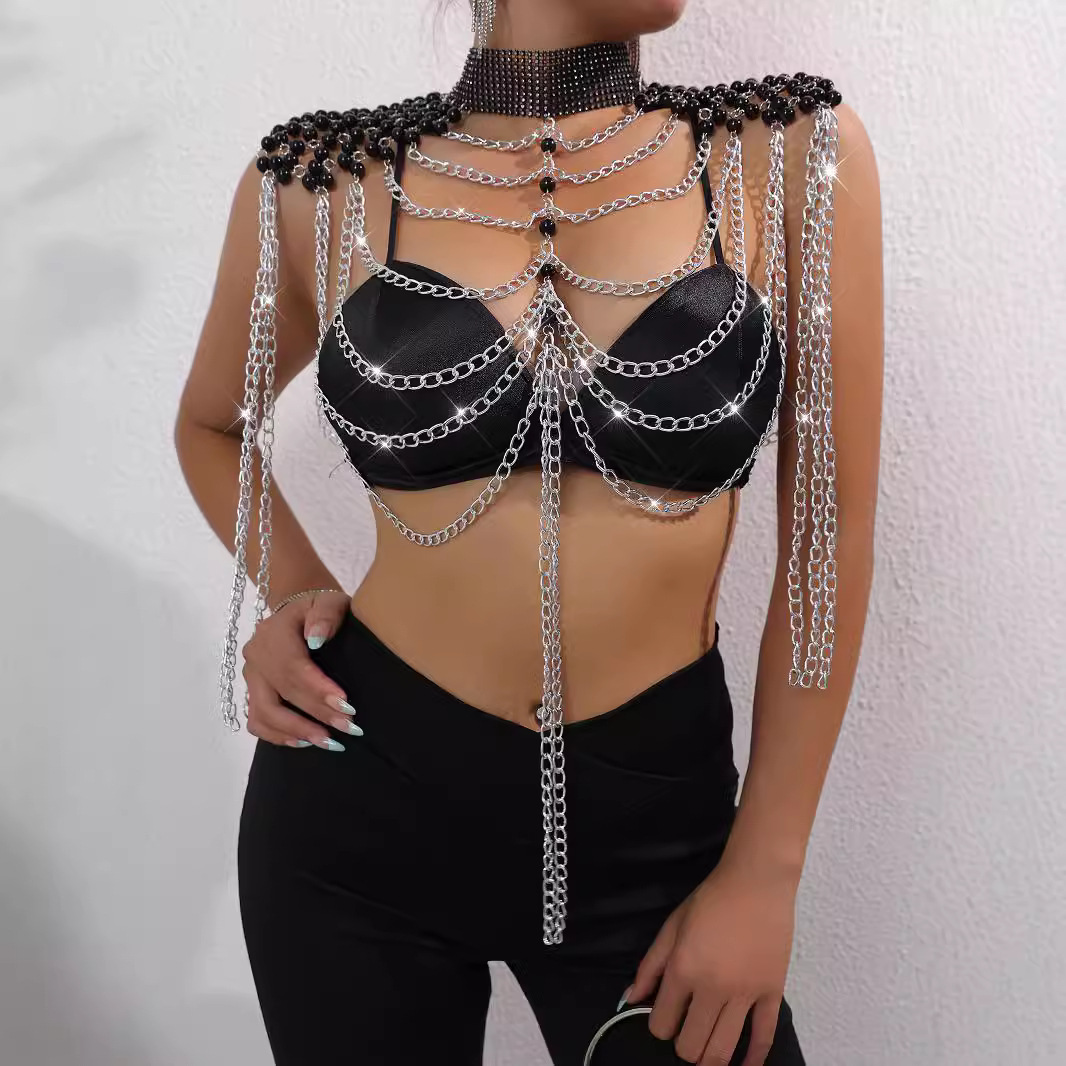 여성 비키니 진주 베스트 섹시 패션 숄 체인 바디 체인 - Body Jewelry Vest 리뷰 및 가격