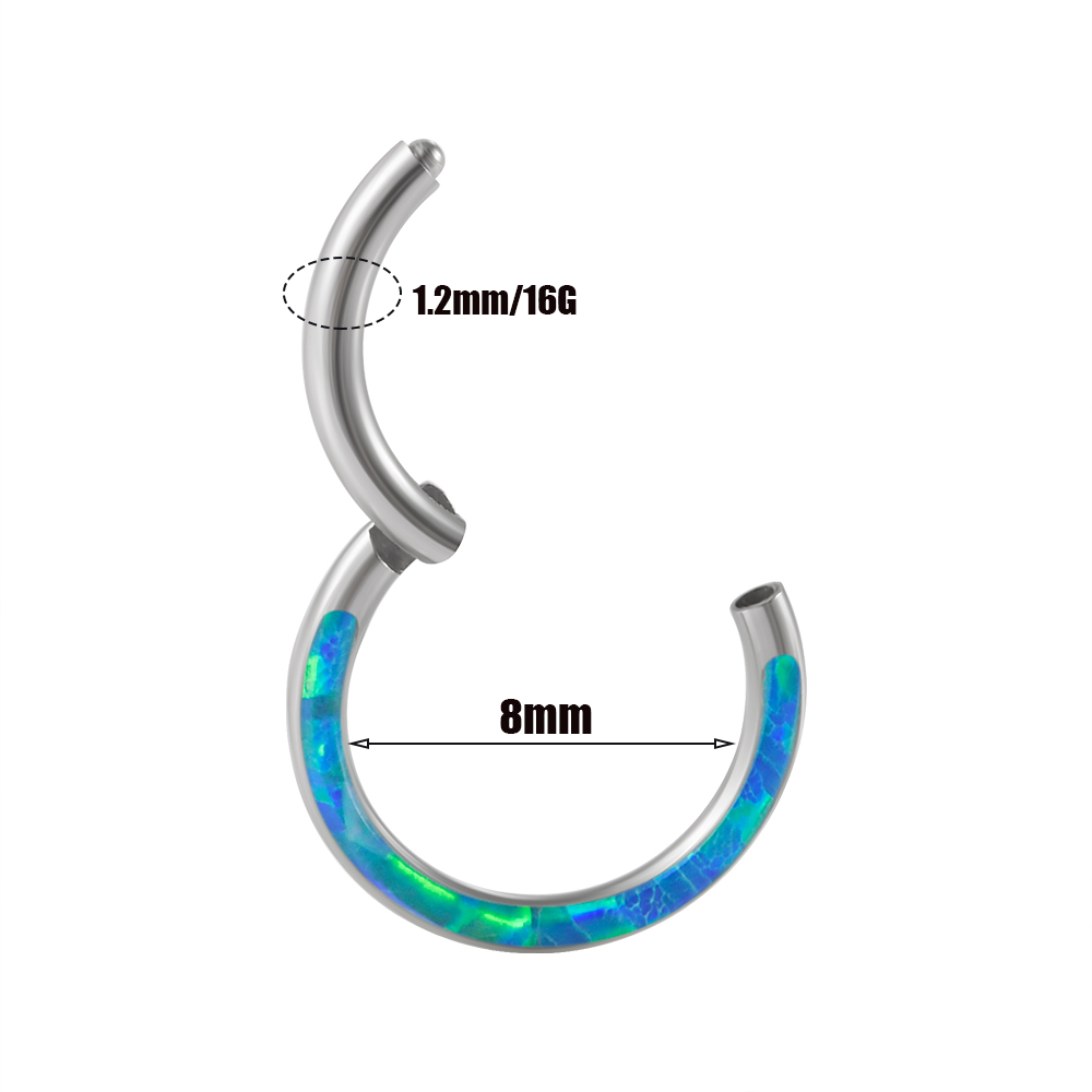 1PC 외과 강철 오팔 힌지 리모콘 코 Septum 절 - Body Jewelry Quality 리뷰 및 가격