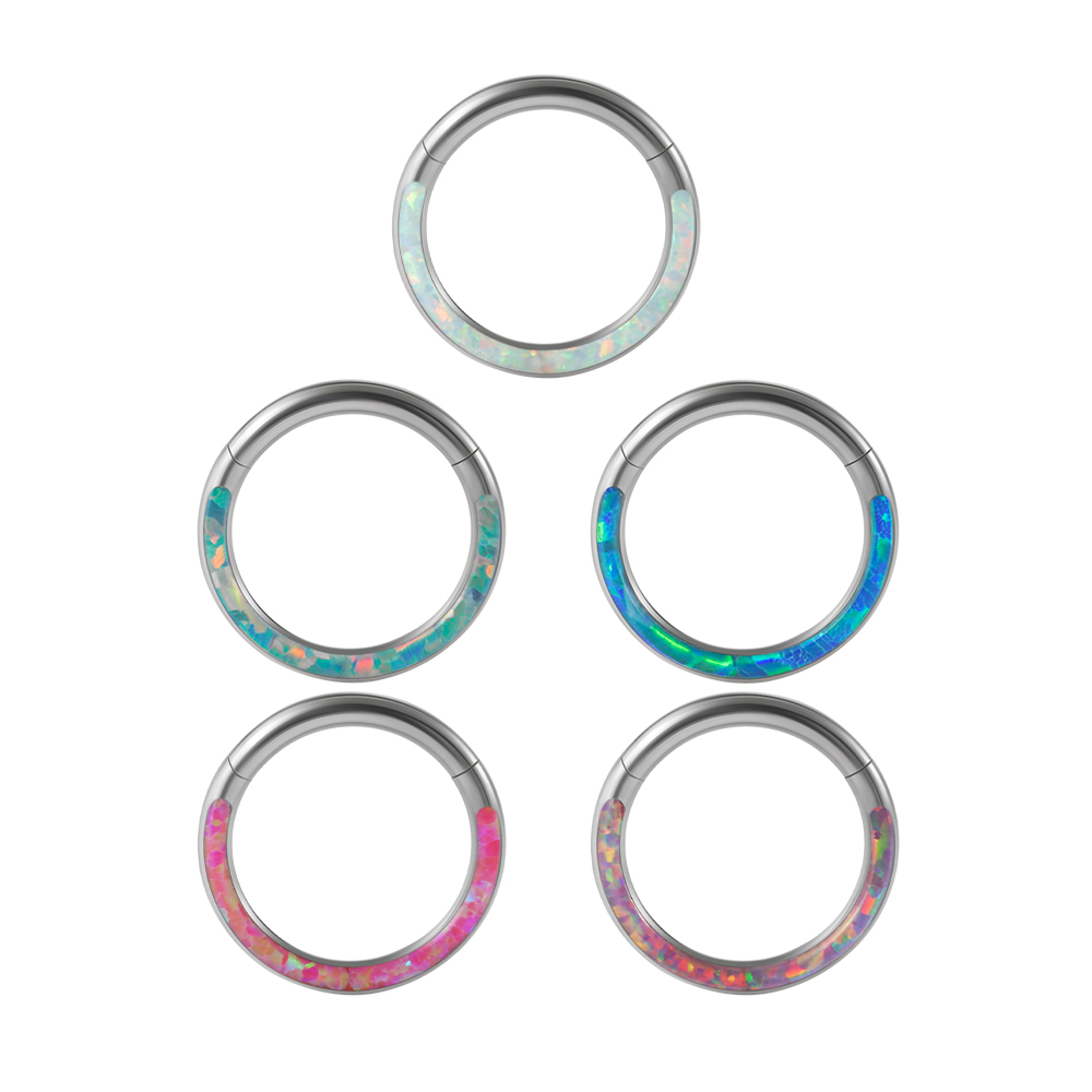 1PC 외과 강철 오팔 힌지 리모콘 코 Septum 절 - Body Jewelry Quality 리뷰 및 가격