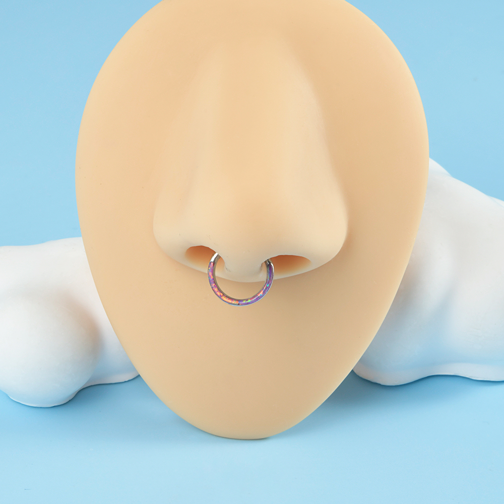 1PC 외과 강철 오팔 힌지 리모콘 코 Septum 절 - Body Jewelry Quality 리뷰 및 가격