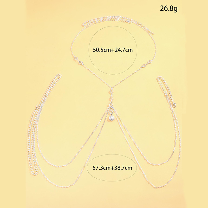 여성용 실버톤 바디 체인 크리스탈 쉘 참 레이어드 허리 - Body Jewellery 리뷰 및 가격