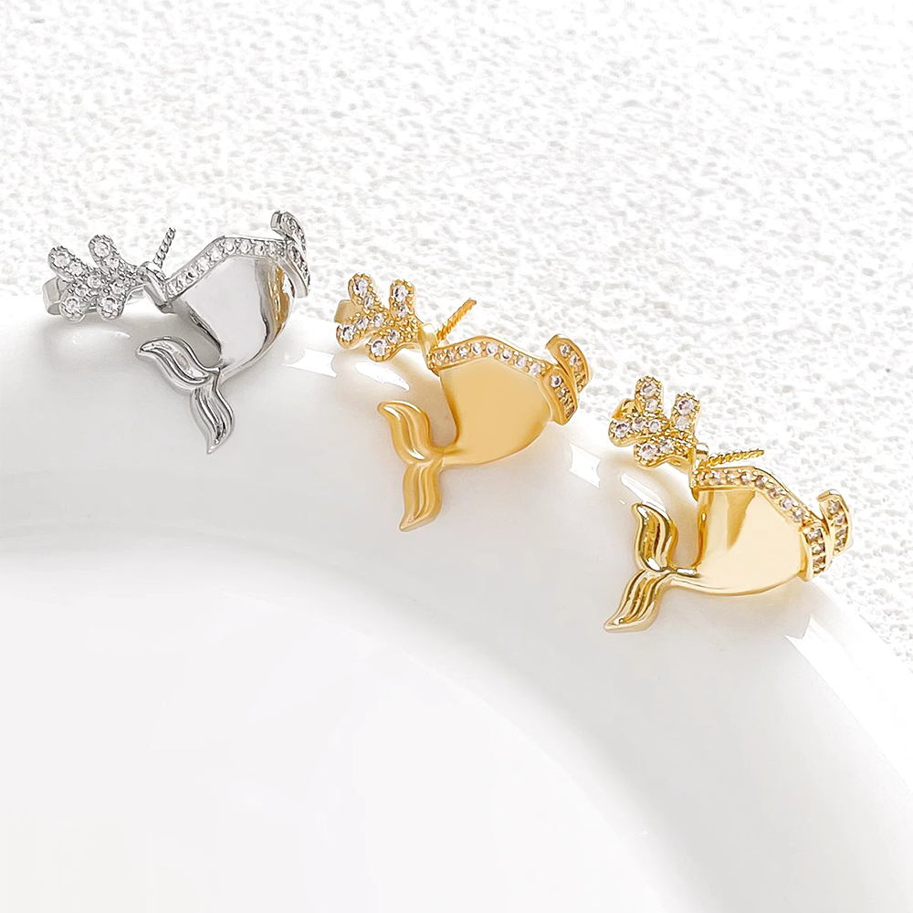 황동 리얼 골드 도금 및 지르콘 세트, 인어 바디 펜던 - Body Jewelry Real Gold 리뷰 및 가격