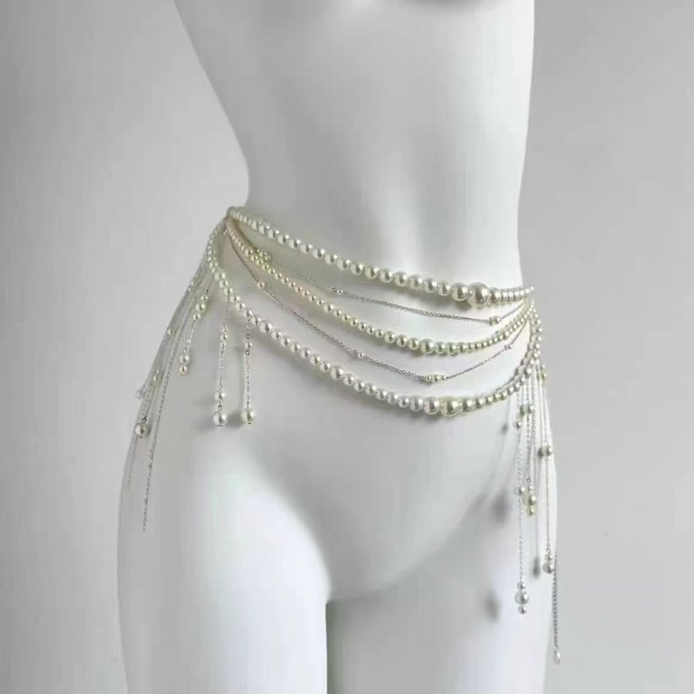 패션 우아한 진주 허리 체인 허리 액세서리 다용도 플로 - Body Jewelry Helix 리뷰 및 가격