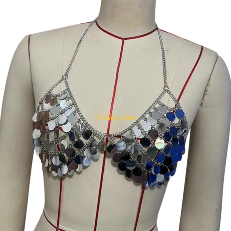 N58F 축제 스팽글 댄스 연습 또는 파티 의상을위한  - Body Jewelry Vest 리뷰 및 가격