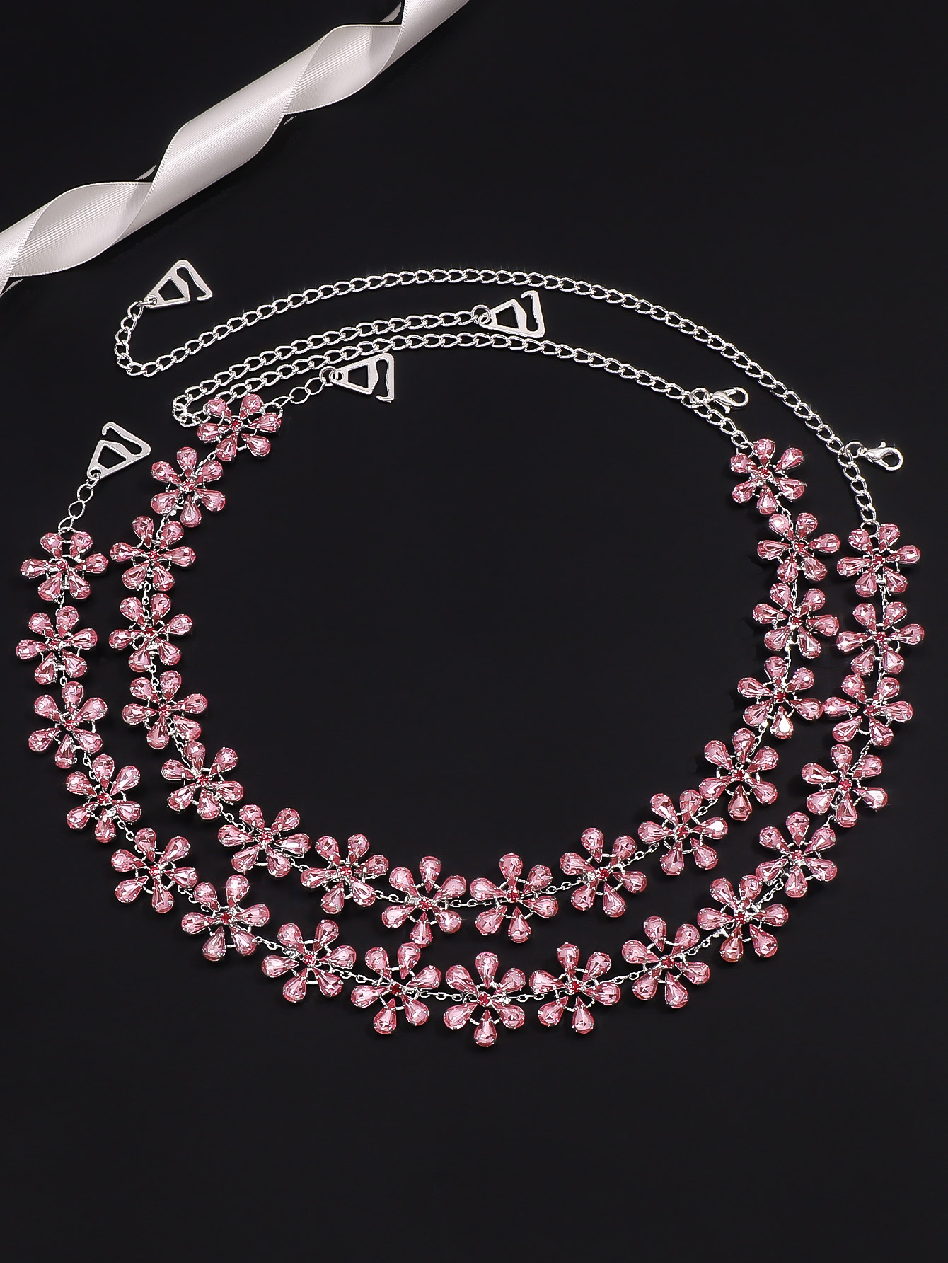 여성용 꽃무늬 어깨끈, 라인스톤 꽃 장식 드레스 스트랩 - Body Jewelry Jewelry Box 리뷰 및 가격
